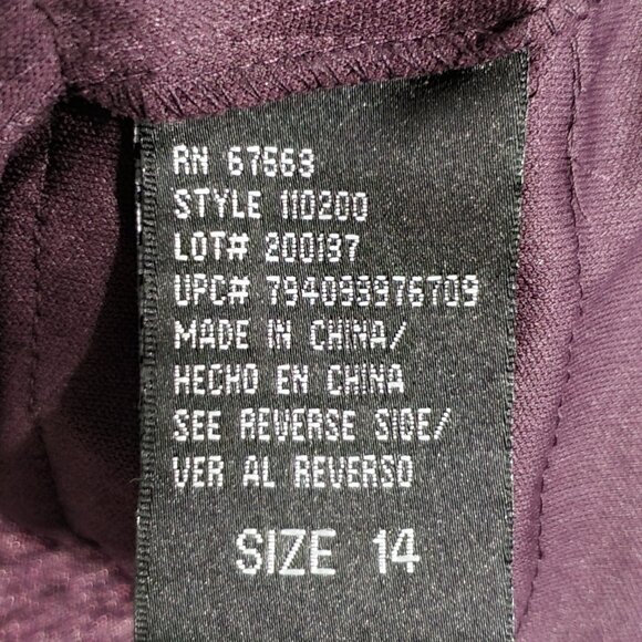 S.L. Fashions Embellished Tiered Layered Sheath Purple Cocktail Dress Size 14 - Picture 14 of 16